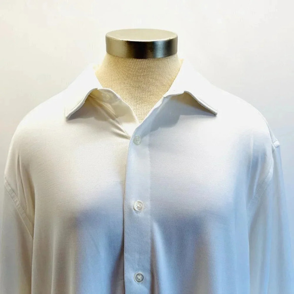 NWT APT 9 Men Long Sleeve Button Down White Slim Fit Dress Shirt Sz 17-17 1/2 XL - Picture 2 of 14